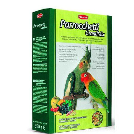 Padovan Корм Padovan Grandmix parrocchetti для средних попугаев комплексный основной - 850 г