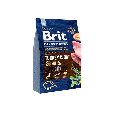 Brit Brit Premium by Nature Light сухой корм для собак с избыточным весом с индейкой и овсом - 3 кг