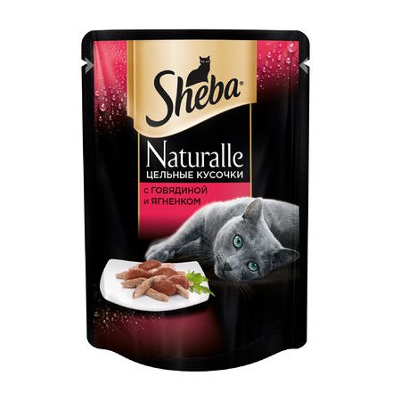 Sheba Sheba Naturalle влажный корм в паучах для кошек с говядиной и ягненком 80 г х 24 шт