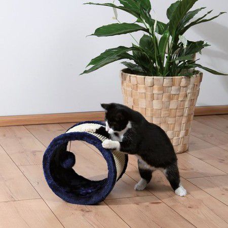TRIXIE Когтеточка Trixie для кошек колесо Ф23 см из сизаля и плюша темно-синего цвета