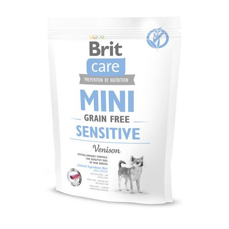Brit Сухой беззерновой корм Brit Care для взрослых собак мелких пород с чувствительным пищеварением с олениной - 400 г
