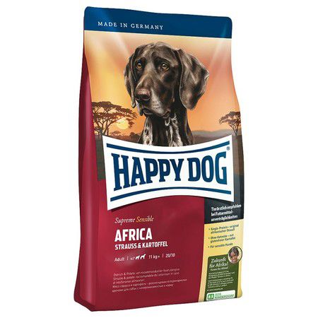 Happy Dog Сухой корм Happy Dog Africa для взрослых собак с чувствительным пищеварением или аллергией с мясом страуса - 1 кг