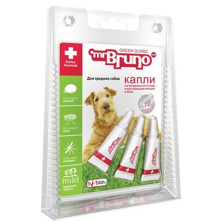 Mr. Bruno Mr. BRUNO капли репеллентные для средних собак весом 10-30 кг