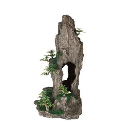 TRIXIE Грот Trixie для аквариума скала с пещерой и растениями 23,5 см пластиковый
