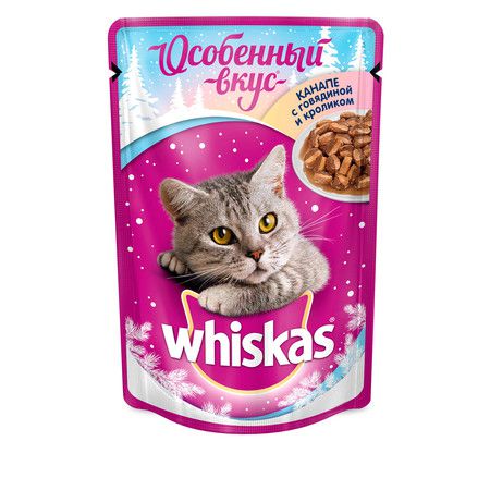 Whiskas Whiskas Особенный вкус канапе с говядиной и кроликом влажный корм в паучах для кошек 24 шт х 85 г