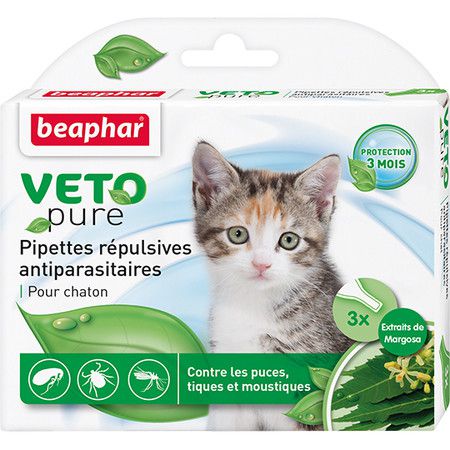 Beaphar Капли Beaphar BIO SPOT ON для котят от блох, клещей и комаров с экстрактом маргозы - 3 пип