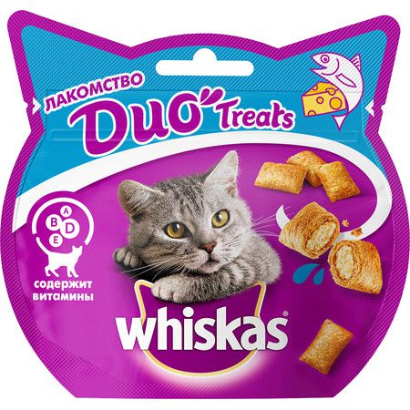 Whiskas Лакомство Whiskas Duo с лососем и сыром для взрослых кошек - 40 г