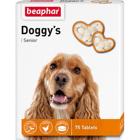Beaphar Лакомство Beaphar Senior Doggy`s для собак старше 7 лет минеральное с L-карнитином - 75 таб