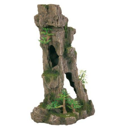 TRIXIE Грот Trixie для аквариума скала с пещерой и растениями 17 см пластиковый