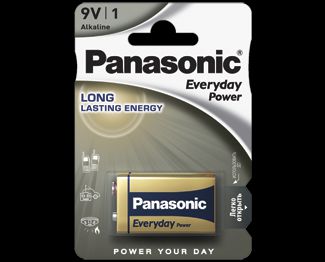 Щелочные батарейки Everyday Power (9V) Panasonic 6LR61REE/1BR