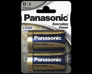 Щелочные батарейки Everyday Power (D) Panasonic LR20REE/2BR