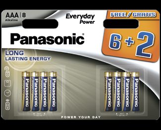 Щелочные батарейки Everyday Power (AAA) Panasonic LR03REE/8B2F