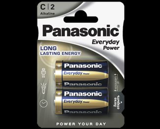 Щелочные батарейки Everyday Power (C) Panasonic LR14REE/2BR