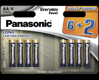 Щелочные батарейки Everyday Power (AA) Panasonic LR6REE/8B2F