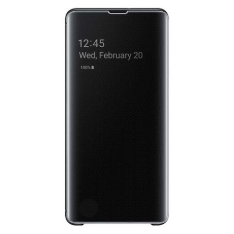 Чехол (флип-кейс) SAMSUNG Clear View Cover, для Samsung Galaxy S10+, черный [ef-zg975cbegru]