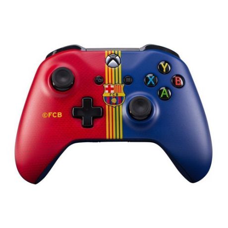 Геймпад Беспроводной MICROSOFT ФК Барселона, для Xbox One, красный/синий [tf5-00004-fcb]