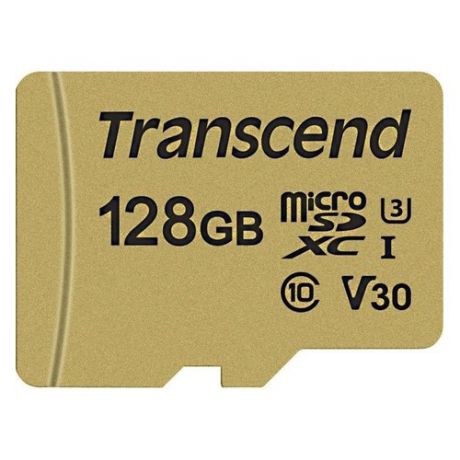 Карта памяти microSDXC UHS-I U3 TRANSCEND 500S 128 ГБ, 95 МБ/с, Class 10, TS128GUSD500S, 1 шт.