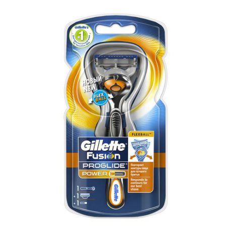 Бритва GILLETTE Fusion ProGlide Power, с технологией FlexBall (без дополнительных сменных кассет) [81523294]