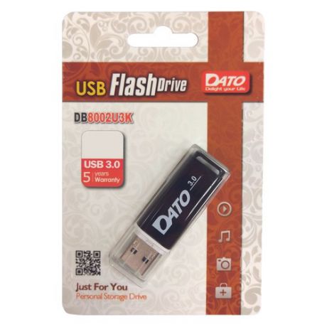 Флешка USB DATO DB8002U3 64Гб, USB3.0, черный [db8002u3k-64g]