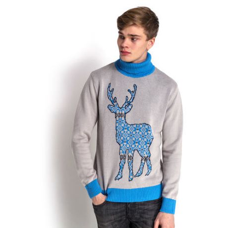 Свитер ЗАПОРОЖЕЦ Deer x Helga (Grey/Blue, XL)