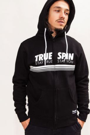 Толстовка TRUESPIN Stripes Zip Hoodie (Deep Black, 2XL)