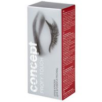 Concept Eyelashes And Eyebrows Color Cream - Крем-краска для бровей и ресниц, Черный, 30+20 мл