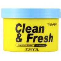 Eunyul Clean & Fresh Pimple & Sebum Clear Pad - Очищающие диски с кислотами, 170 мл
