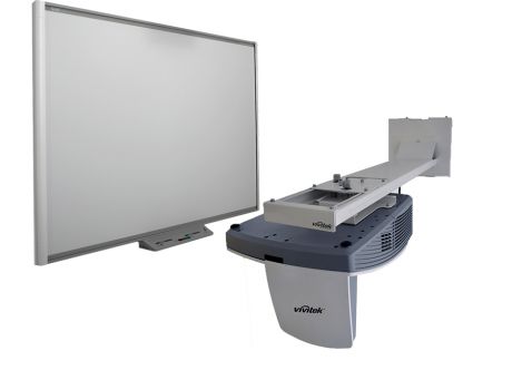 Интерактивный комплект SBM685iv6: интерактивная доска Board SBM685 с пассивным лотком, проектором Vivitek DH758UST и оригинальным настенным креплением Vivi