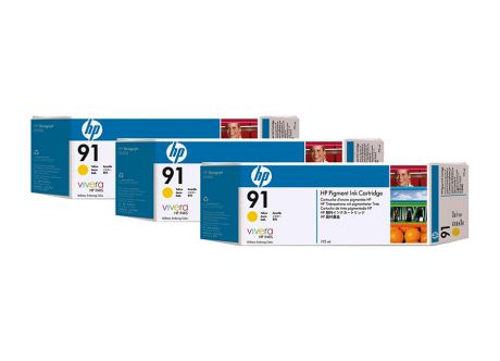 Набор картриджей HP Vivera HP 91 Yellow 3x775 мл (C9485A)