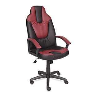 Кресло компьютерное TetChair Neo 2 Доступные цвета обивки: Чёрно-бордовая искусств. кожа