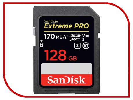 Карта памяти 128Gb - SanDisk Extreme Pro - Secure Digital XC Class 10 UHS-I SDSDXXY-128G-GN4IN