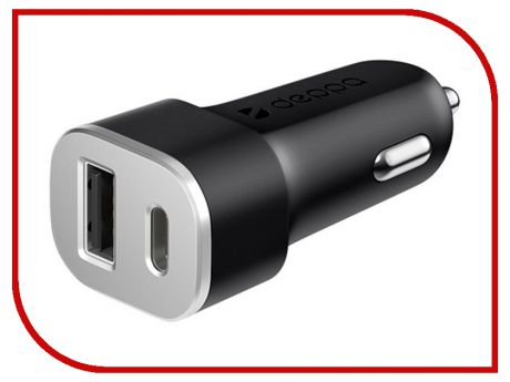 Зарядное устройство Deppa USB + USB Type-C 4.8A Black DEP-11288