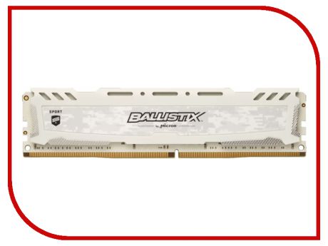Модуль памяти Crucial Ballistix Sport LT White DDR4 DIMM 3200MHz PC4-25600 CL16 - 16Gb KIT (2x8Gb) BLS16G4D32AESC