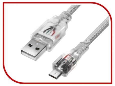 Аксессуар Greenconnect Micro USB 2.0 AM - Micro B 5pin 0.5m Transparent GCR-UA2MCB2-BB2S-0.5m