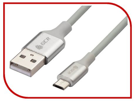 Аксессуар Greenconnect USB 2.0 AM - Micro B 5pin 0.5m Silver-White GCR-50855
