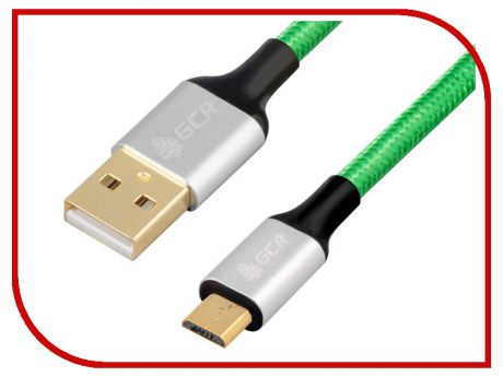 Аксессуар Greenconnect USB 2.0 AM - Micro B 5pin 1m Green-Black GCR-50990
