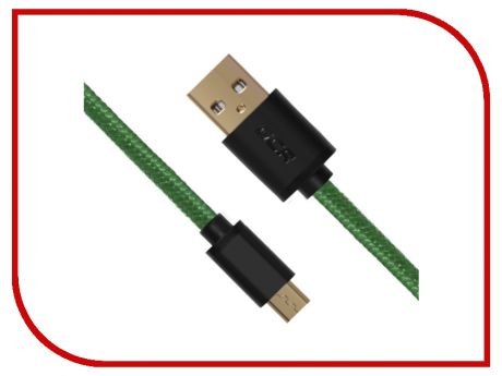 Аксессуар Greenconnect USB 2.0 AM - Micro B 5pin 0.5m Green-Black GCR-UA11MCB6-BB2S-G-0.5m