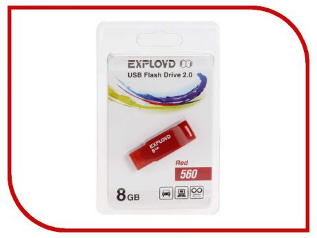 USB Flash Drive 8Gb - Exployd 560 Red EX-8GB-560-Red
