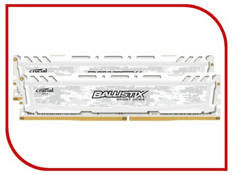 Модуль памяти Crucial Ballistix Sport LT White DDR4 DIMM 2400MHz PC4-19200 CL16 - 8Gb KIT (2x4Gb) BLS2C4G4D240FSC