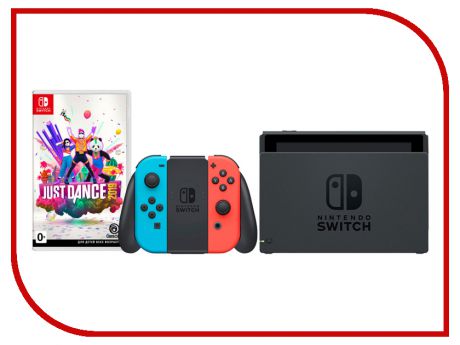 Игровая приставка Nintendo Switch Neon Red/Neon Blue + Just Dance 2019