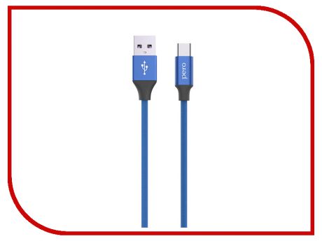 Аксессуар Pero DC-02 USB - Type-C 2.4А 1m PRDC-02TC1MBL Blue