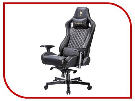 Компьютерное кресло Tesoro Zone X F750-B Black-Gold Stitch TS-F750BK /TS-F750-B
