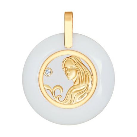 Керамическая подвеска «Знак зодиака Дева» из золота