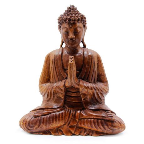 Будда в молитве резной из дерева 30см (0,4 кг)