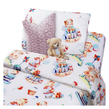 постельное белье 1,5сп MONA LIZA Kids Медвежата бязь 1 нав.50х70 см, арт.501022