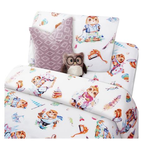 постельное белье 1,5сп MONA LIZA Kids Совята бязь 1 нав.50х70 см, арт.501026