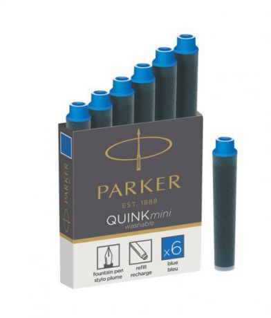 Набор чернильных картриджей для ручки PARKER, 6 штук, синий