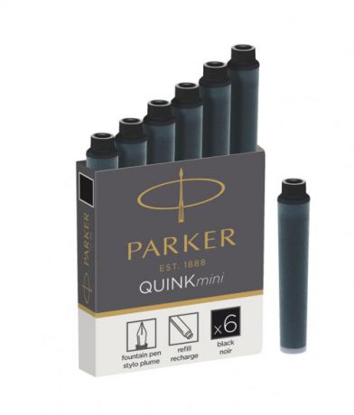 Набор чернильных картриджей для ручки PARKER, 6 штук, черный
