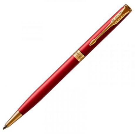 Шариковая ручка PARKER, SONNET, Slim, Lacquer Intense Red GT