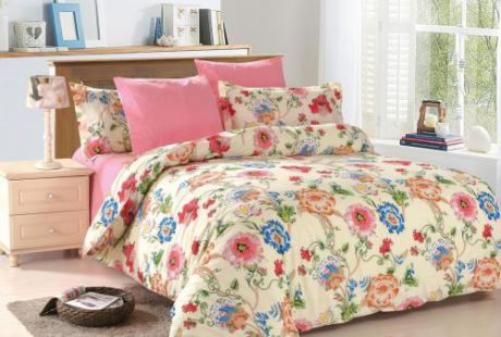Комплект постельного белья двуспальный Amore Mio, Veronica, розовый